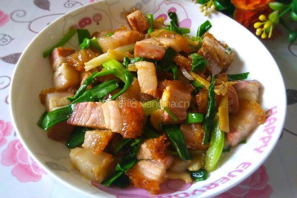 香葱炒脆皮烧肉的做法图解8
