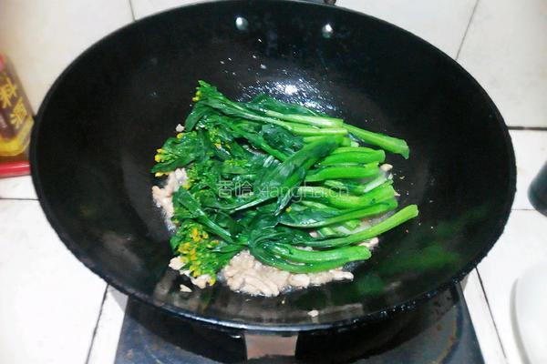 肉沫炒菜心的做法图解9