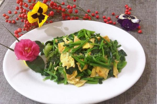 菠菜炒蛋皮