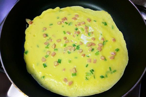 火腿鸡蛋饼的做法图解5