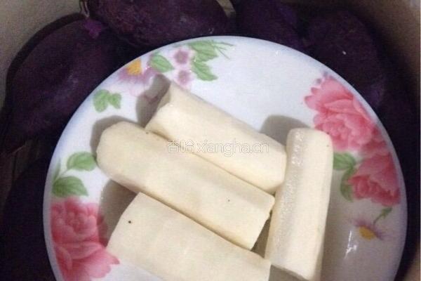 紫薯山药糕的做法图解1
