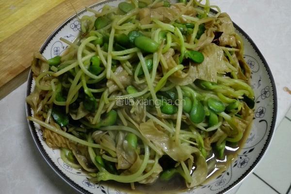 豆苗炒油皮的做法图解4