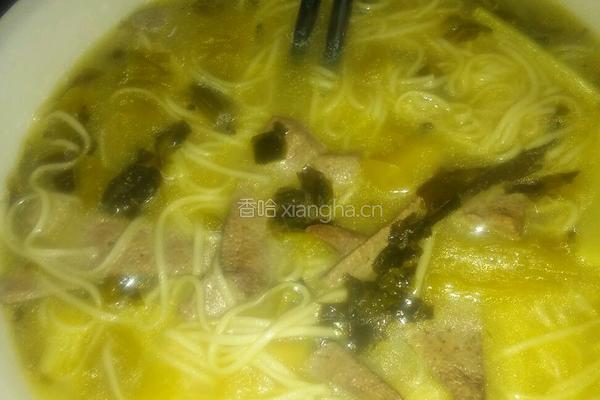 酸菜猪肝汤面的做法图解7