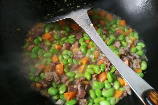 五香牛肉烧青豆的做法图解7