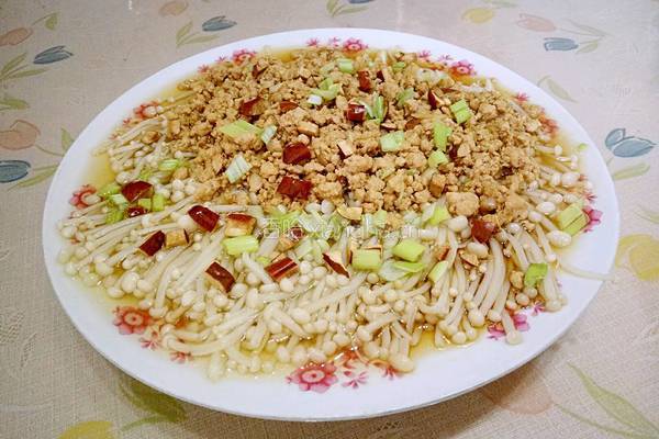 蒜蓉肉末金针菇的做法图解15