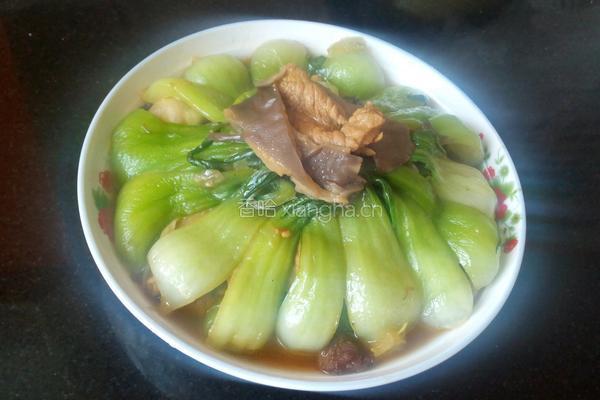 油菜炒鲜蘑的做法图解7