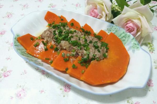 肉末蒸南瓜的做法图解7