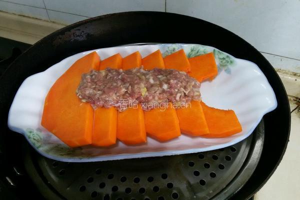 肉末蒸南瓜的做法图解5