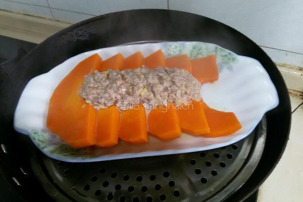 肉末蒸南瓜的做法图解6