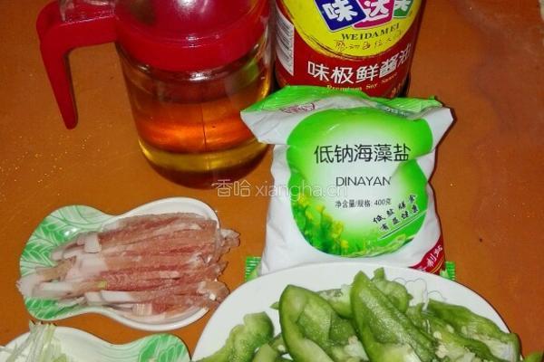 干煸肉丝炒双椒的做法图解1