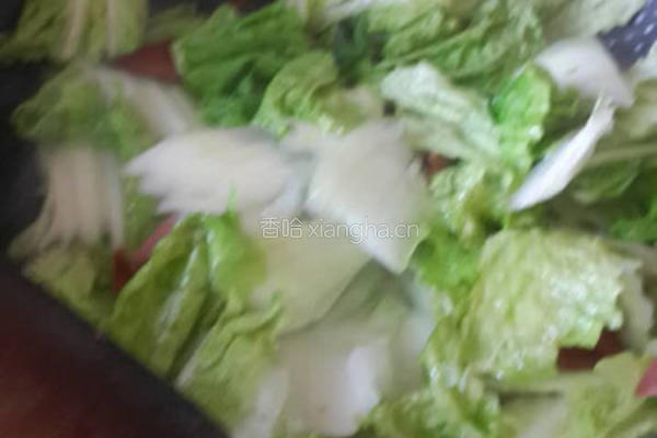 火腿炒白菜片的做法图解5