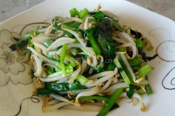 豆芽炒韭菜的做法图解4