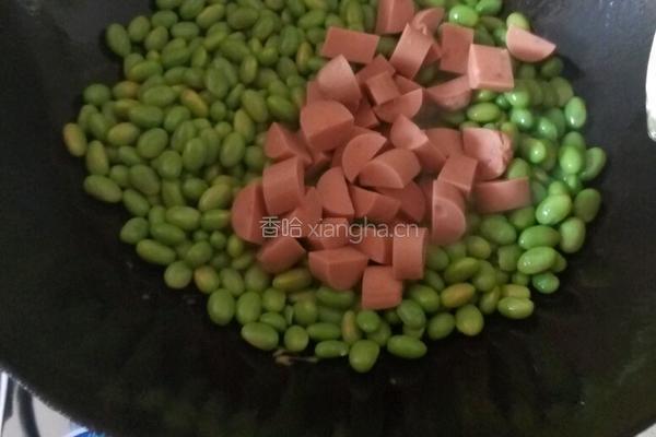 豆米炒火腿的做法图解3