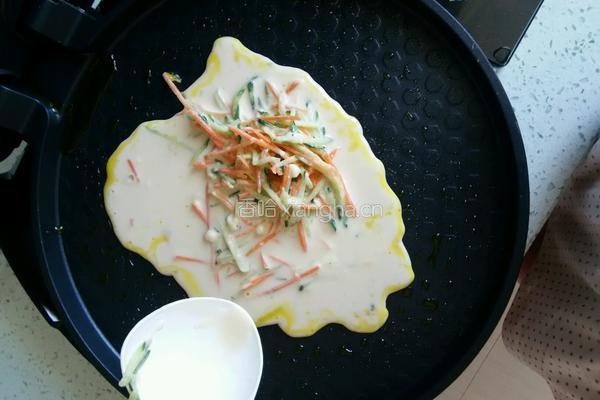 黄瓜胡萝卜鸡蛋饼的做法图解6