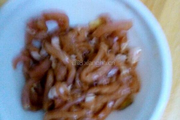 肉丝菠菜粉的做法图解2