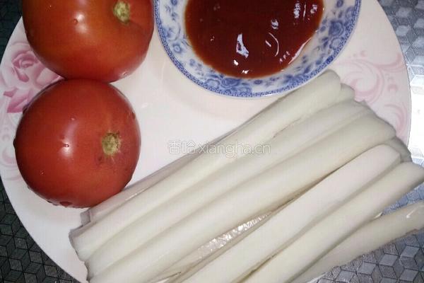 番茄炒年糕的做法图解1
