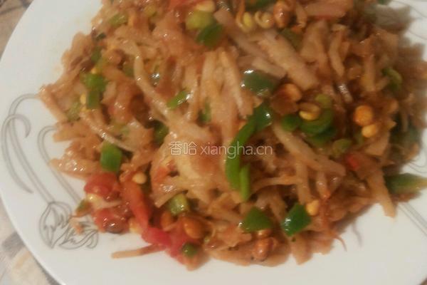 蒜容三色炒饼的做法图解8