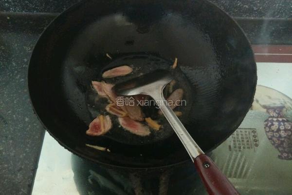 肉片炒蒜苔的做法图解4