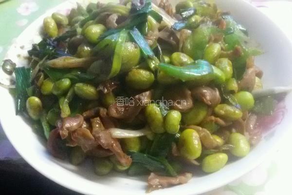 鸭肫炒毛豆的做法图解7