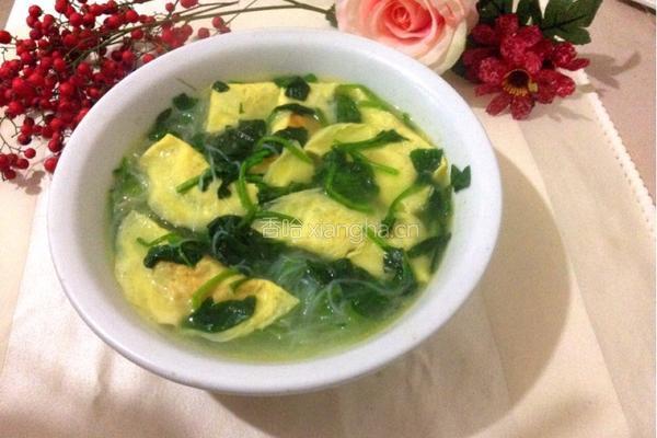 菠菜蛋饺粉丝汤的做法图解5