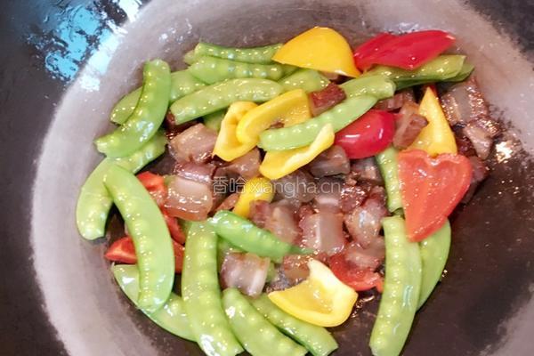 荷兰豆炒腊肉的做法图解5