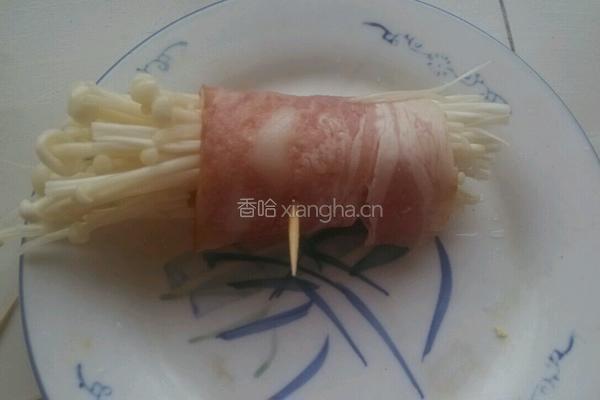 培根金针菇卷的做法图解4