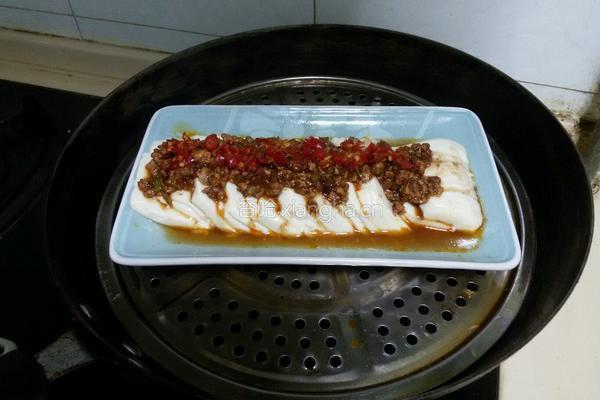 肉末蒸豆腐的做法图解9