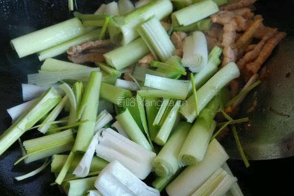 冻豆腐蒜苗炒肉的做法图解9