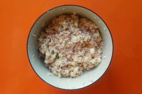 珍珠豆腐蒸肉的做法图解4