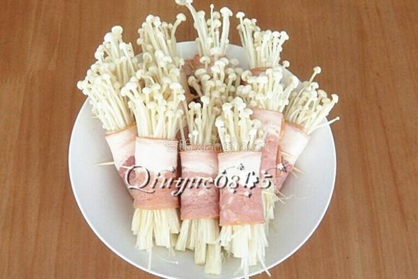 培根卷金针菇的做法图解4