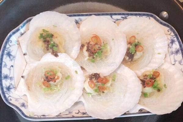 蒜蓉粉丝蒸元贝的做法图解13