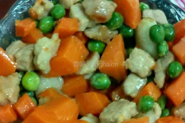 宝宝菜豌豆胡罗卜炒肉的做法图解6