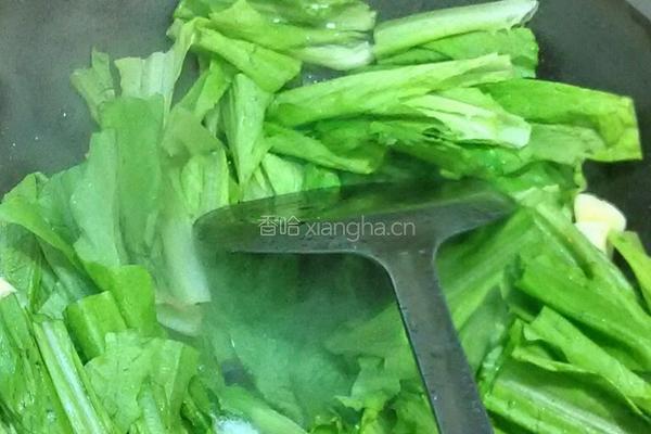 清炒油麦菜的做法图解2