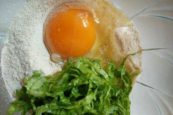 青菜芝麻饼的做法图解2
