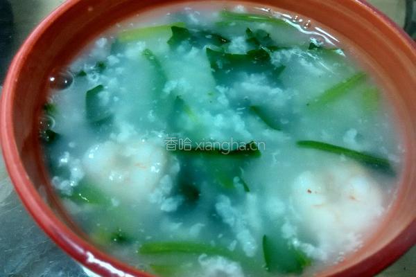 菠菜虾仁粥的做法图解11
