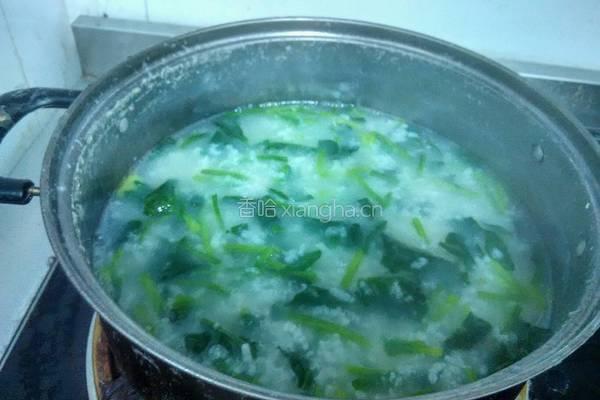 菠菜虾仁粥的做法图解10
