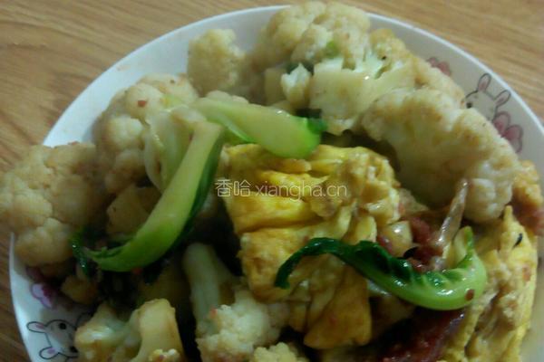 菜花炒腊肠的做法图解5