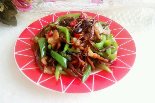 干煸茶树菇肉片