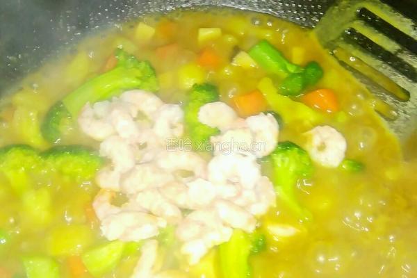 虾仁咖喱饭的做法图解10