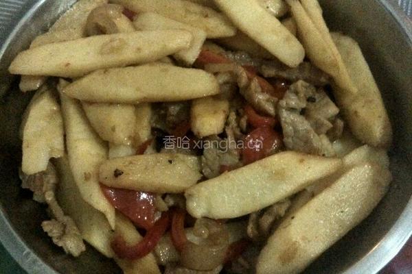山药炒肉片的做法图解5