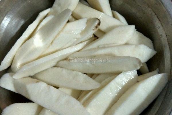 山药炒肉片的做法图解3
