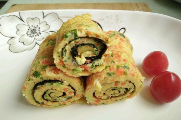 海苔蔬菜鸡蛋饼的做法图解7