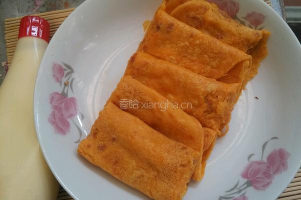 胡萝卜鸡蛋卷饼的做法图解7