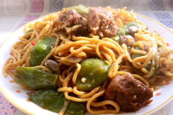 扁豆小排焖面的做法图解6
