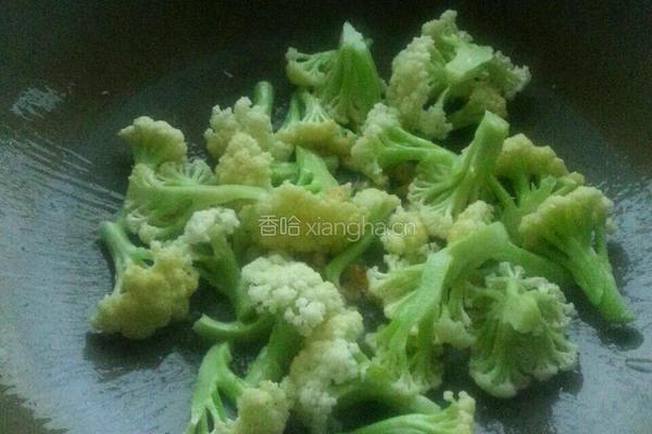 花菜炒大虾的做法图解7