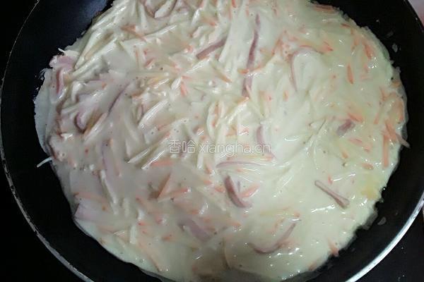 土豆胡萝卜火腿饼的做法图解7
