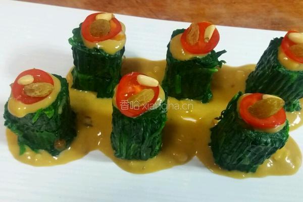鸿运当头大波来(法式酱汁菠菜桩)的做法图解8
