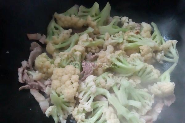 猪肉炒菜花的做法图解5