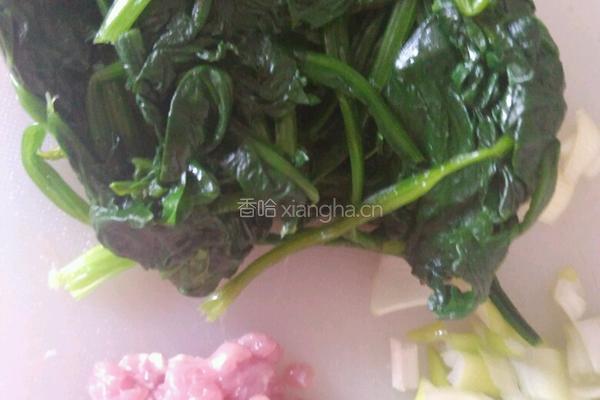 肉沫鸡蛋炒菠菜的做法图解2