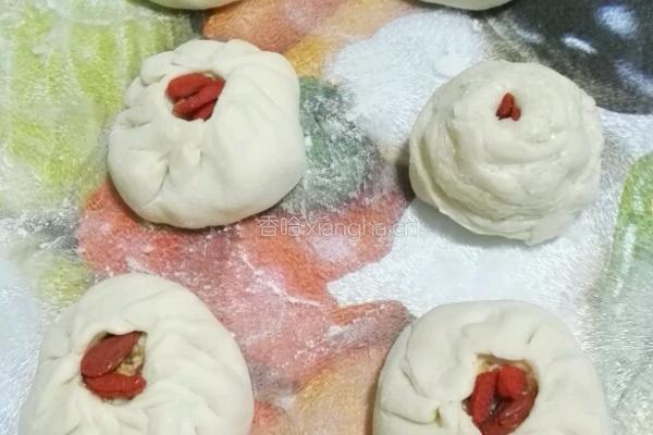 桂花糖、芝蔴、梅干菜包子的做法图解4